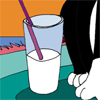 Milk and straw graphic design
